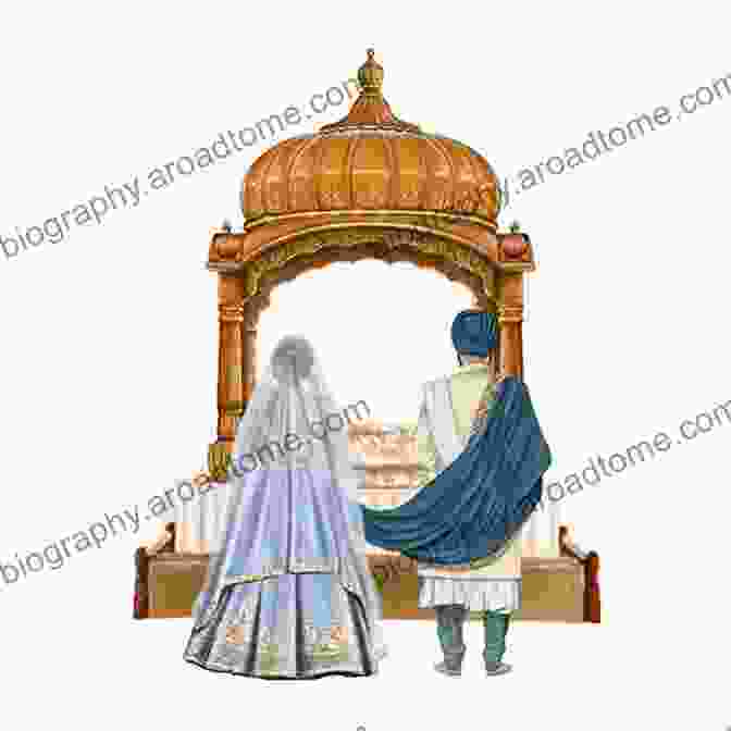 A Beautifully Illustrated Banner Depicting A Sikh Couple Engaged In The Sacred Rituals Of Their Wedding Ceremony The Meaning Of The Sikh Marriage Ceremony: Anand Karaj