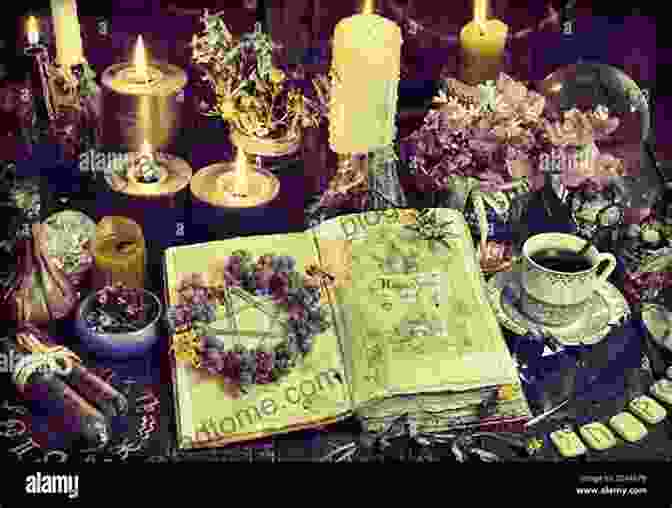 A Close Up Of A Book Of Spells, With Candles And Crystals Surrounding It. WICCA For Beginners: Ultimate Guide To Witchcraft And Wicca Magic Become A Practioner With Wiccan Rituals Spells And Beliefs