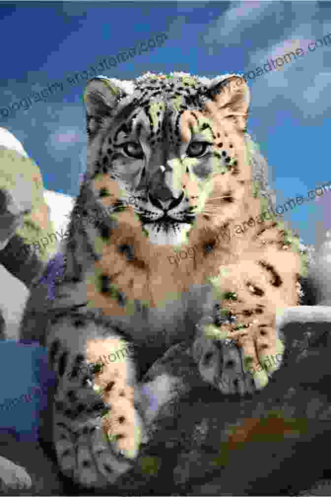 A Snow Leopard Perched On A Rocky Outcrop, Its Piercing Blue Eyes Scanning The Vast Landscape. The Stunning Photographs: The Beauty Of Nature