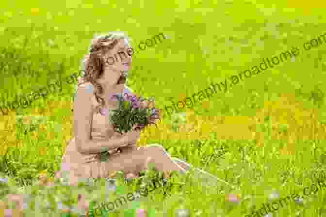 A Woman Sitting In A Field Of Flowers, Her Eyes Closed And Her Face Turned Towards The Sun. She Is Wearing A Flowing White Dress And Her Hair Is Blowing In The Wind. The Image Is Serene And Peaceful, And It Conveys A Sense Of Connection To Nature And Spirituality. Healing HER: Poetry That Nourishes The Soul Through Feminine Energy (Soul Skin 1)