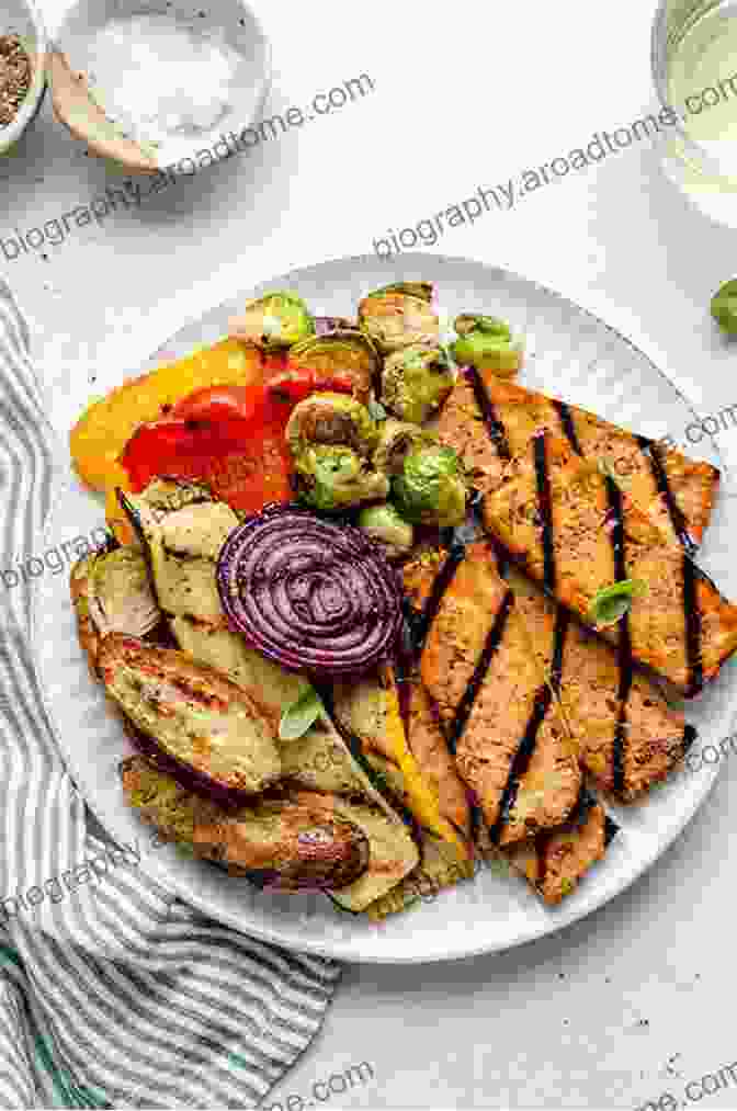 Image Of A Plate Of Grilled Tofu Steak With Roasted Vegetables And A Flavorful Sauce. The Ideal 2024 Diverticulitis Diet Cookbook: A Detailed And Simple Guide With 100+ Easy And Delicious Recipes