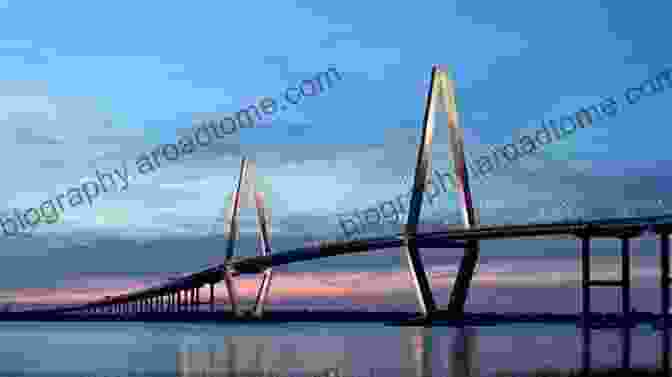 Panoramic View Of The Great Cooper River Bridge In Charleston, South Carolina The Great Cooper River Bridge